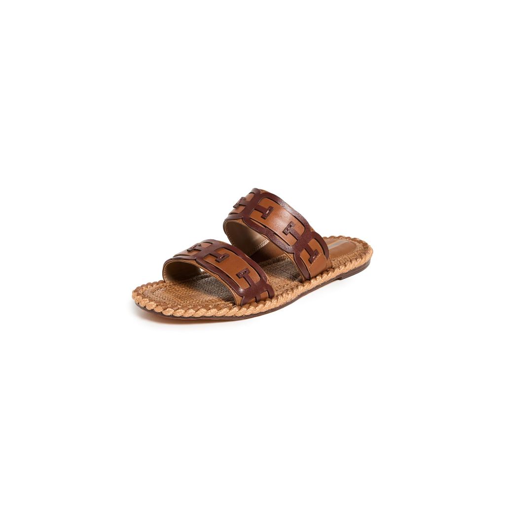 Sam Edelman Tatum Flat Sandal Maple Bourbon/Rich Cognac 10 Medium