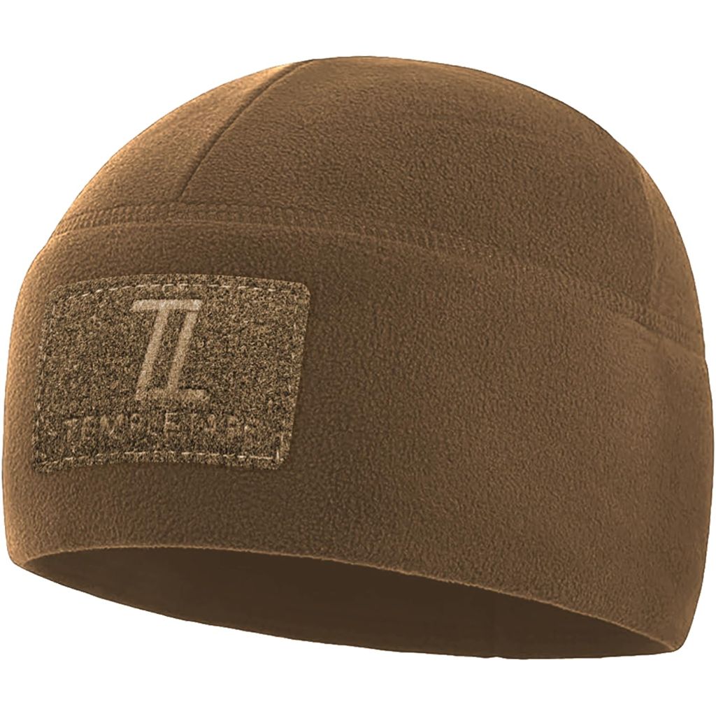 Temple Tape Tactical Beanie Hat - Front & Back Patch Panel - Coyote Brown - XL
