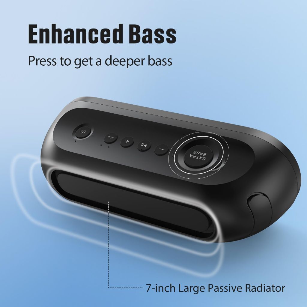 DOSS SoundBox Pro+ P300 Bluetooth Speaker, 40W Stereo Sound, Extra Bass,20H Playtime, Wireless Stereo Pairing, Beat-Driven Lights for Party, IPX6 Waterproof for Garden, Camping, Beach, Outdoor-Purple