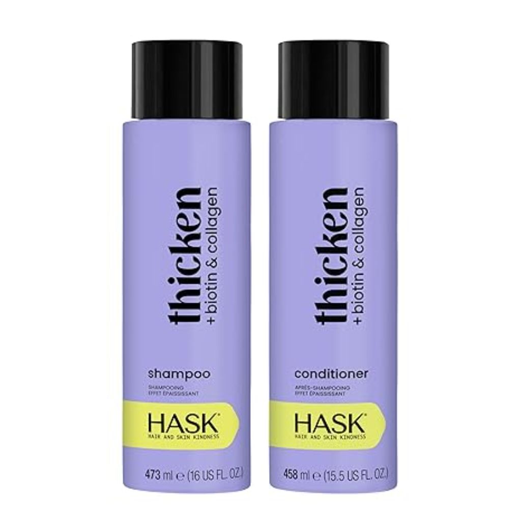 HASK Shampoo + Conditioner Set | Color Safe, Sulfate-Free, Paraben-Free, Gluten-Free, Cruelty-Free | 16oz each, 2 Pack