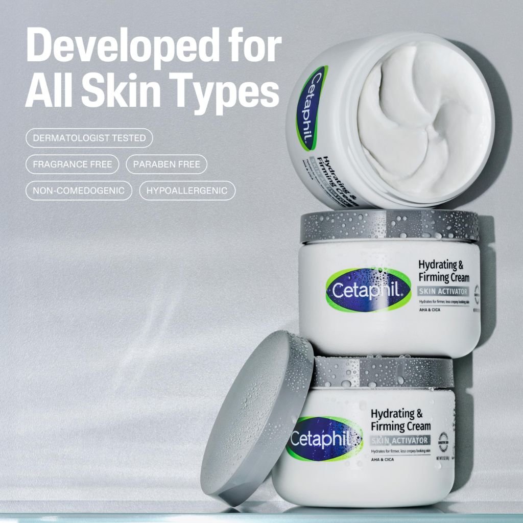 Cetaphil Skin Activator Hydrating & Firming Body Cream, Anti-Aging Skincare, 12 oz