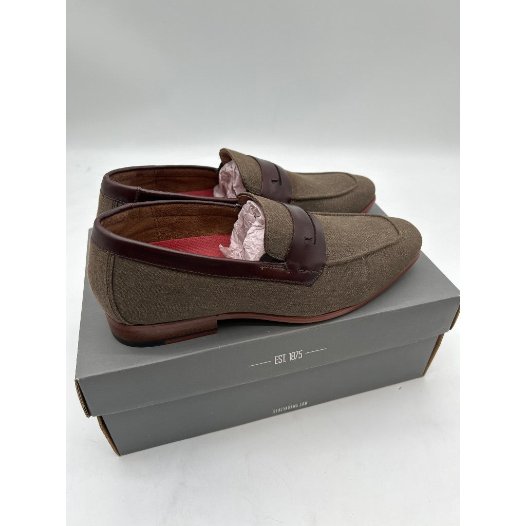 Stacy Adams Men's Gill Moc Toe Saddle Slip-On Dress Shoe - Mushroom Multi, Size 7