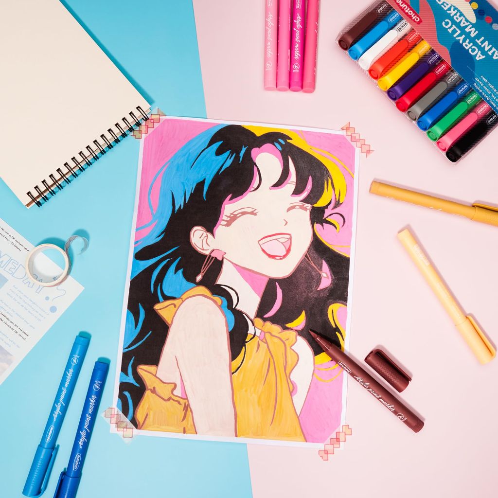 Hopesky 24 Colors Acrylic Paint Markers Set