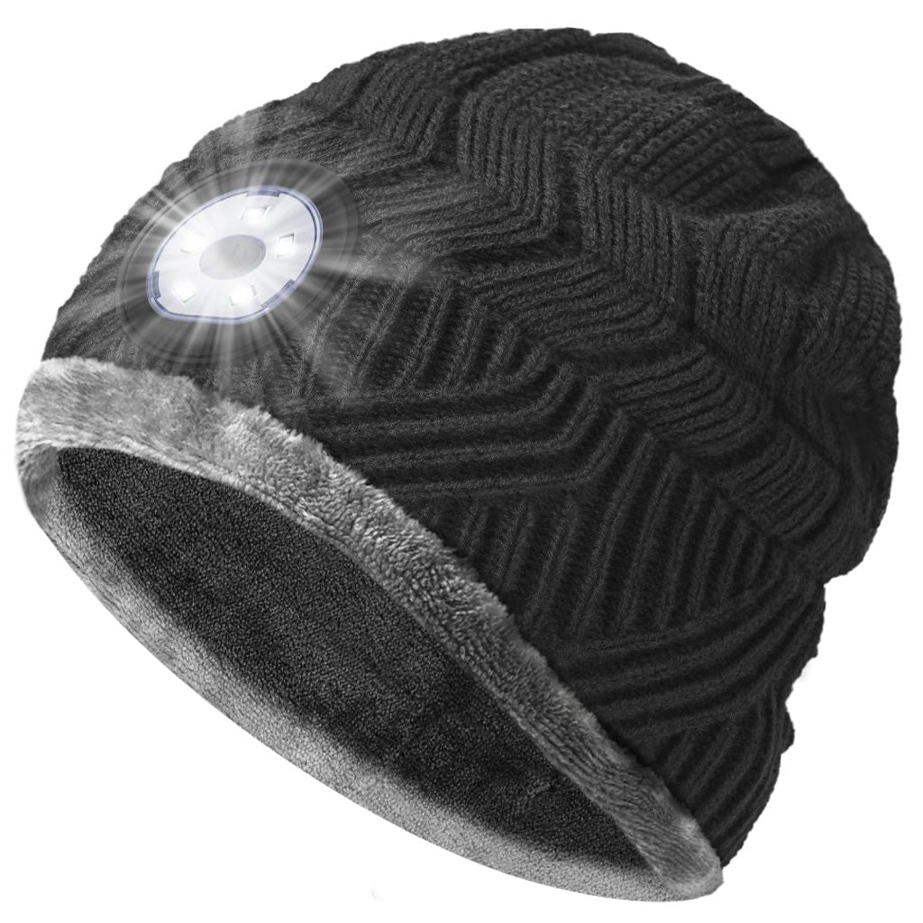 Highever LED Beanie Hat with Light - Black