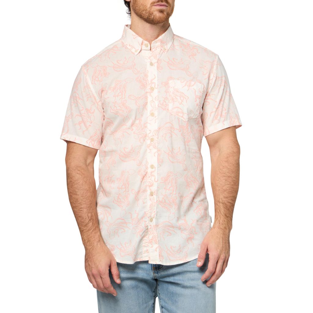 Eddie Bauer Men's Big & Tall Short Sleeve Baja Shirt, Lt Pink, 3XL