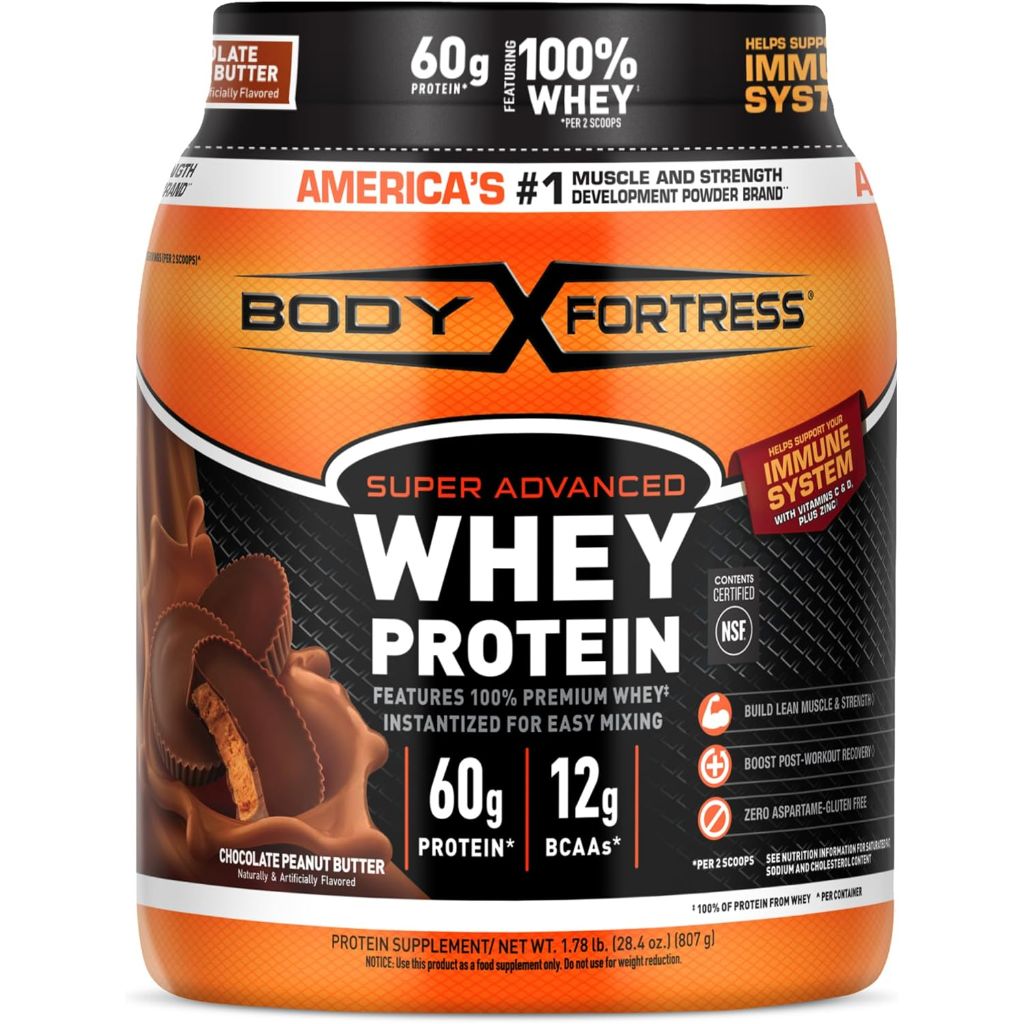 Body Fortress Super Advanced Whey Protein Powder - Chocolate Peanut Butter, 1.78 lb (18 Servings)