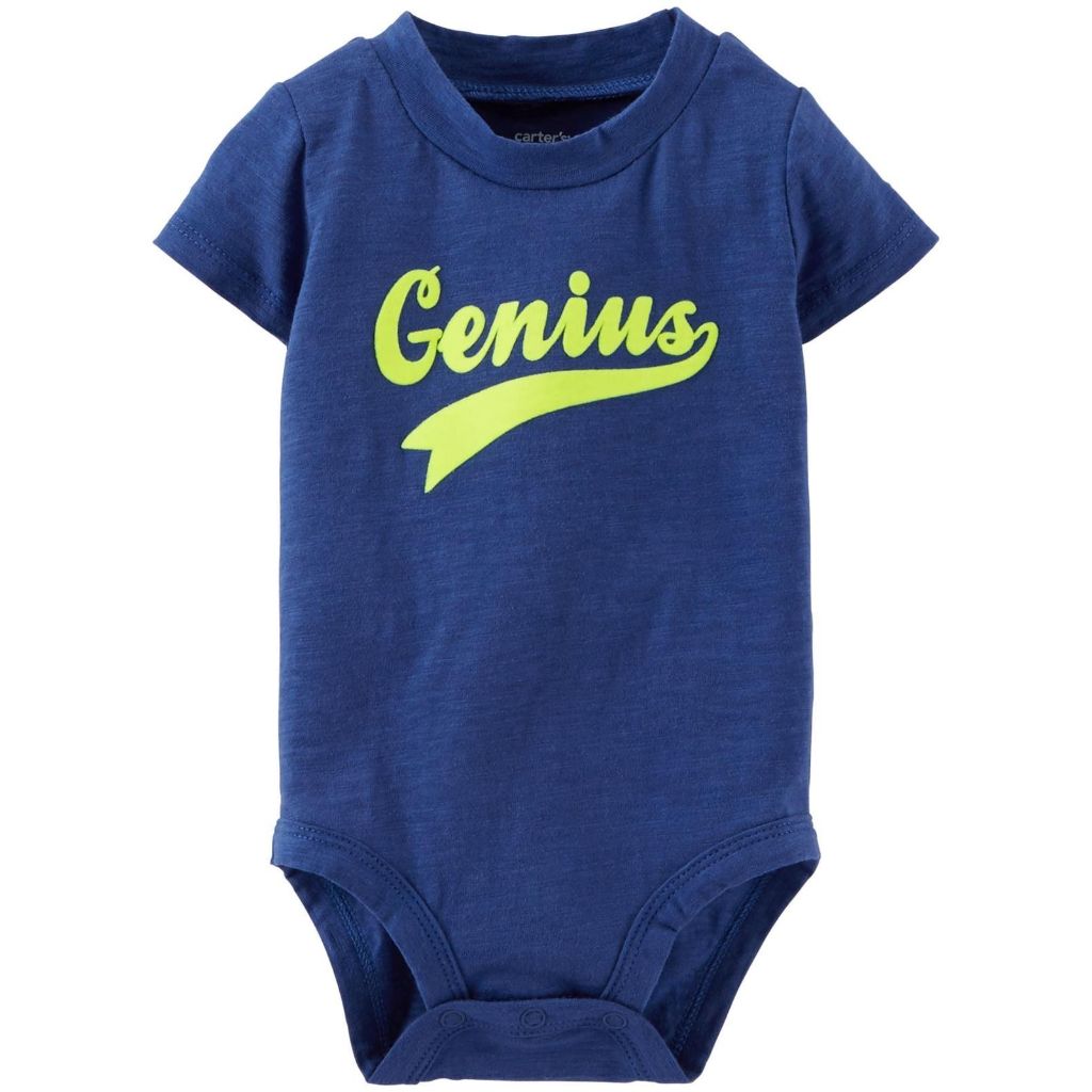 Carter's Slogan Bodysuit (Baby) - Navy-6 Months