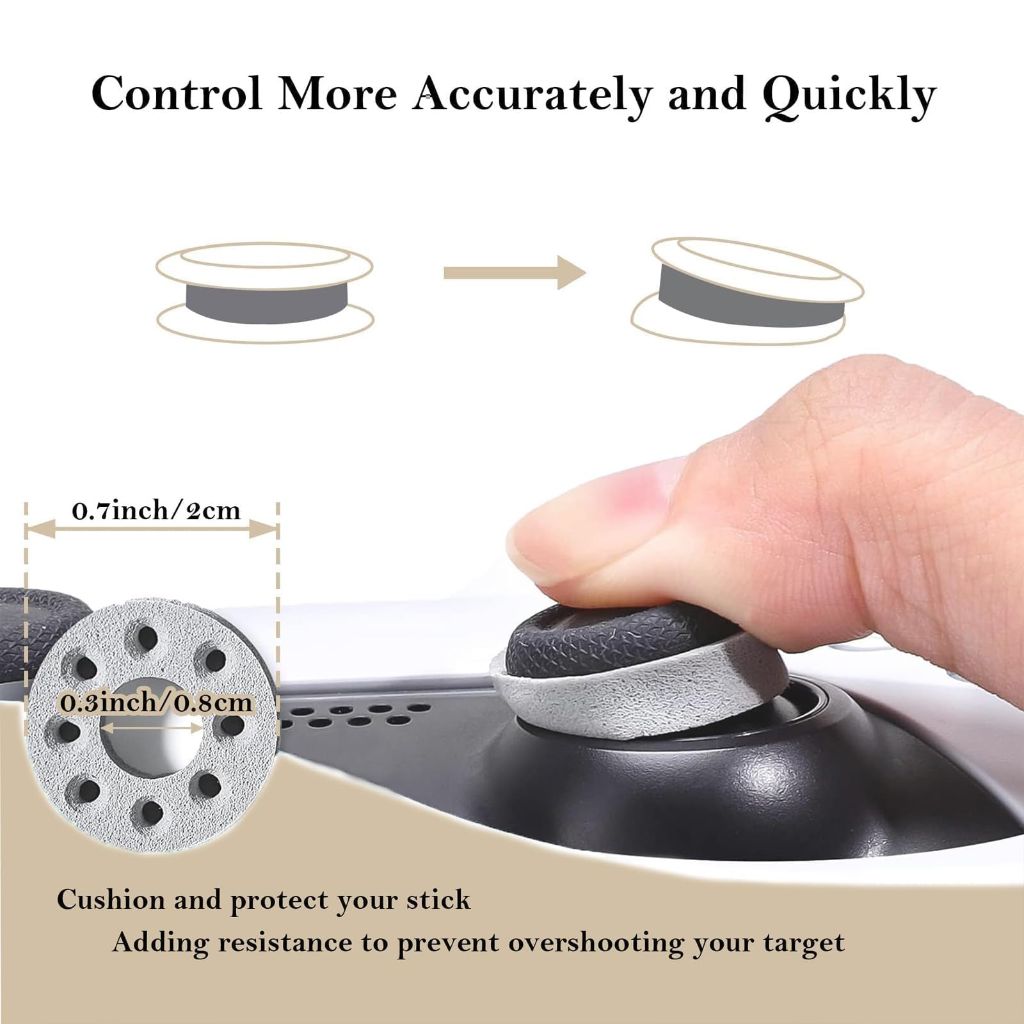 Buffering Precision Rings for Xbox, 3 Different Strengths - 8pcs, Black & Gray