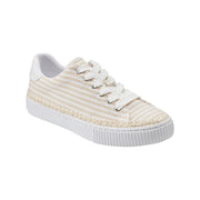 Marc Fisher Women's Spryng 3 Platform Lace-Up Sneakers - Light Natural Stripe, Size 7