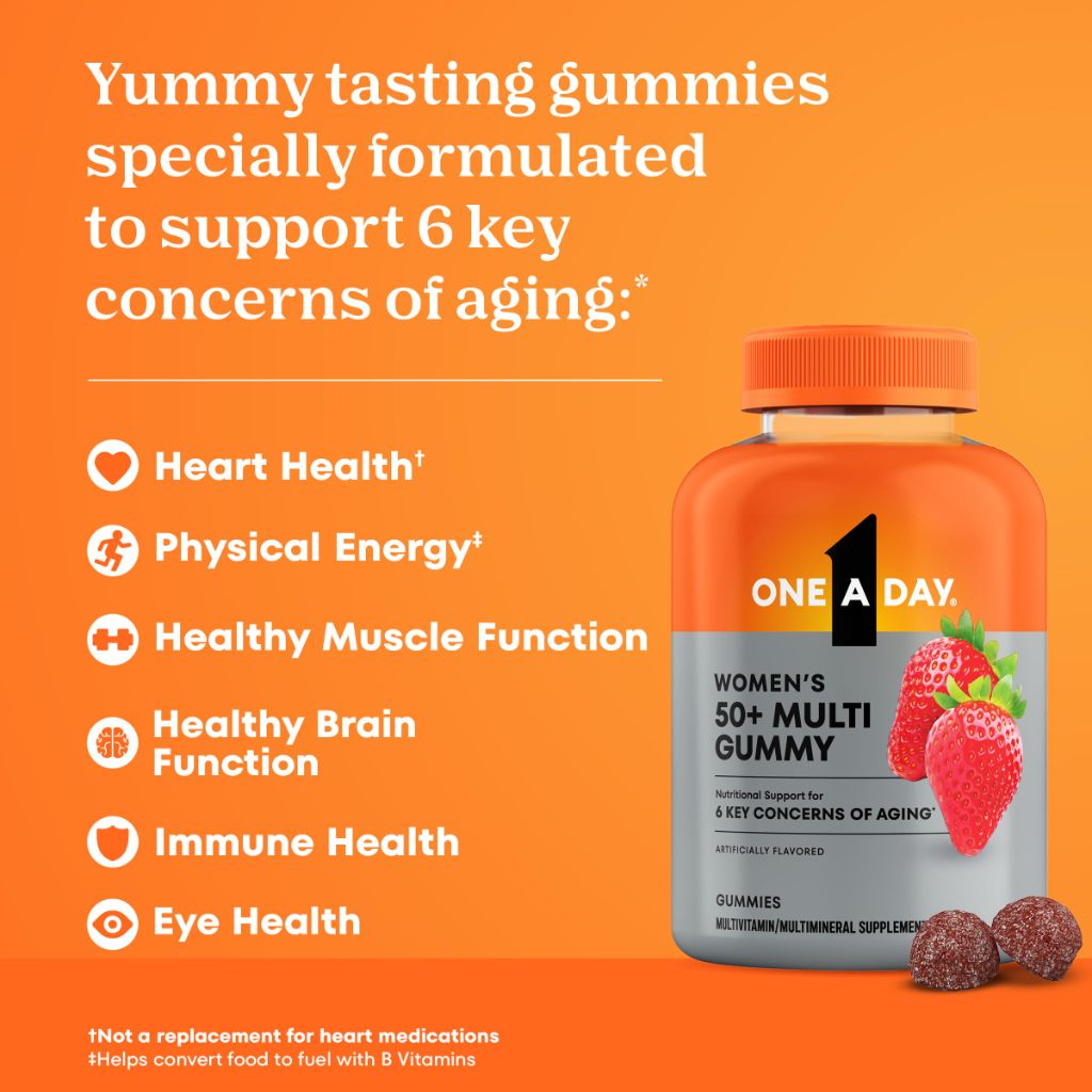 One A Day Multivitamin for Women 50 and Over, Women's Gummies for Immune Support | 110 Ct (Packaging May Vary)