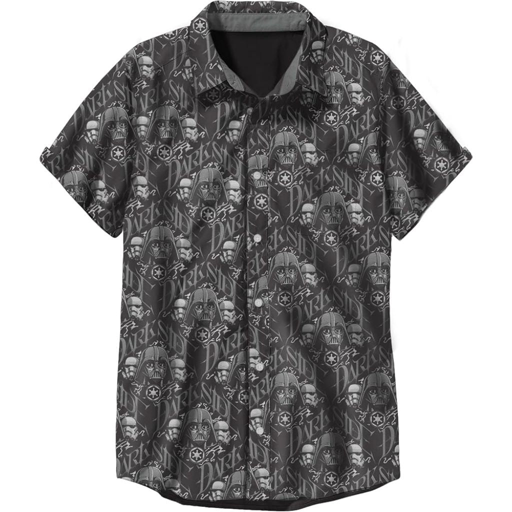 Star Wars Darkside Pattern Boys Short Sleeve Woven Tee, Black, Large