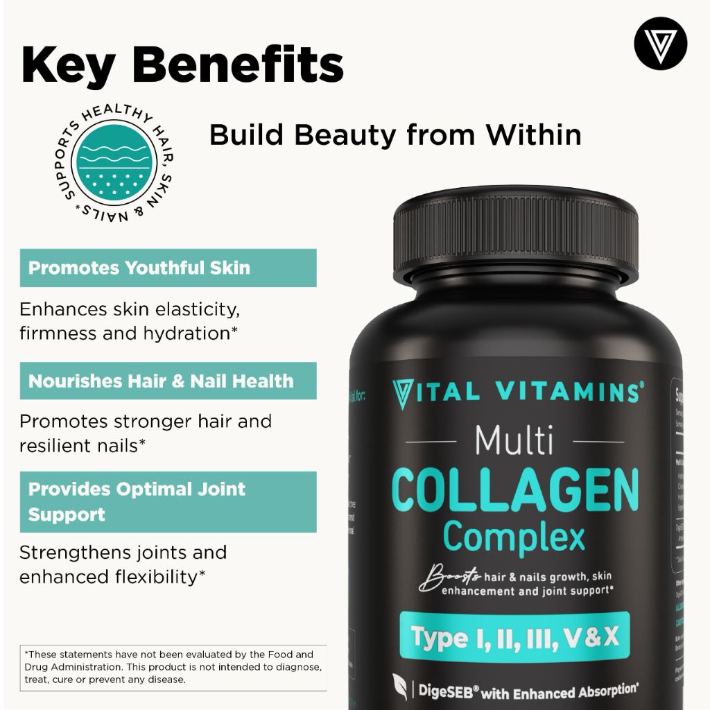 Vital Vitamins Multi Collagen Pills (2-Pack) - 150capsules in each bottle