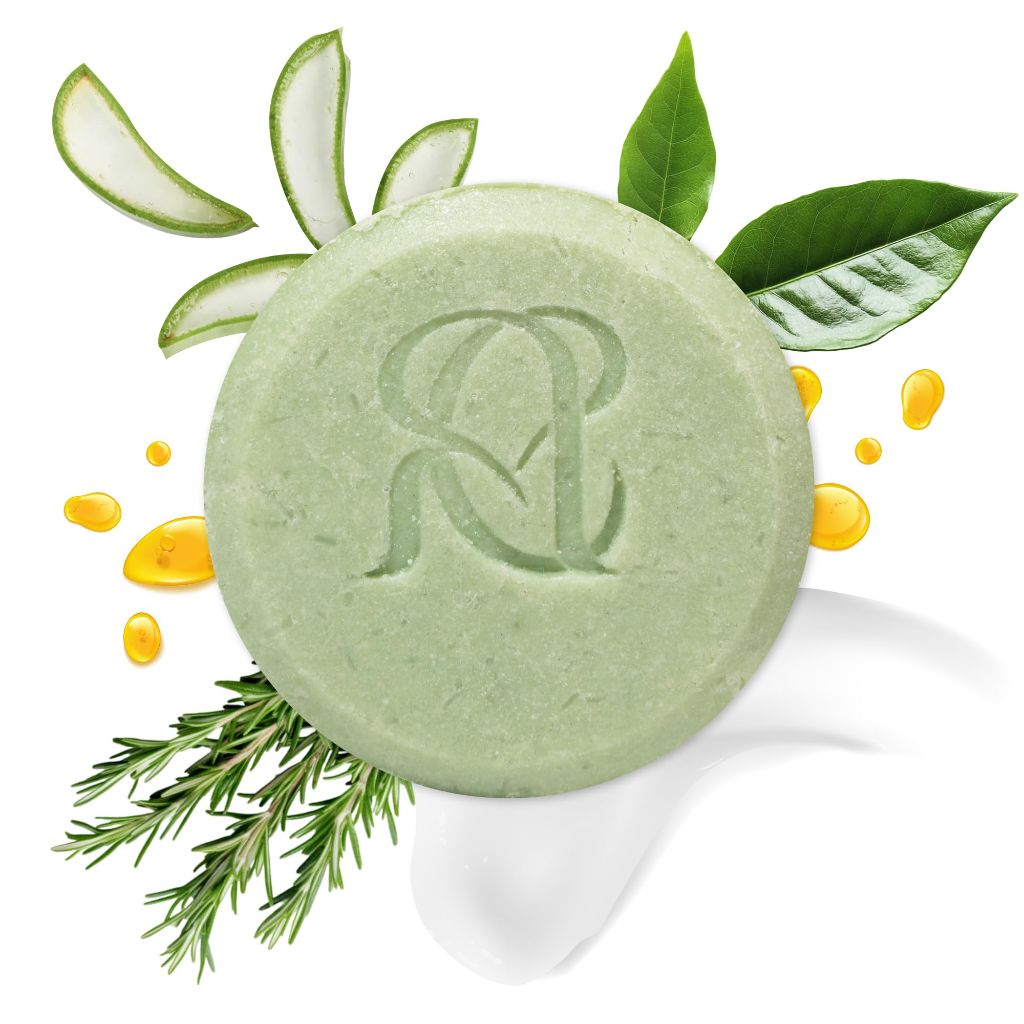 Alice Cares Moisturizing Shampoo Bar for Dry & Frizzy Hair – with Green Tea, Aloe Vera & Rosemary Oil