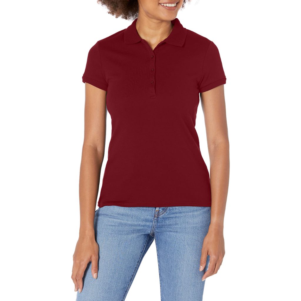 SZ XS, IZOD Junior's Uniform Short Sleeve Interlock Polo, Burgundy