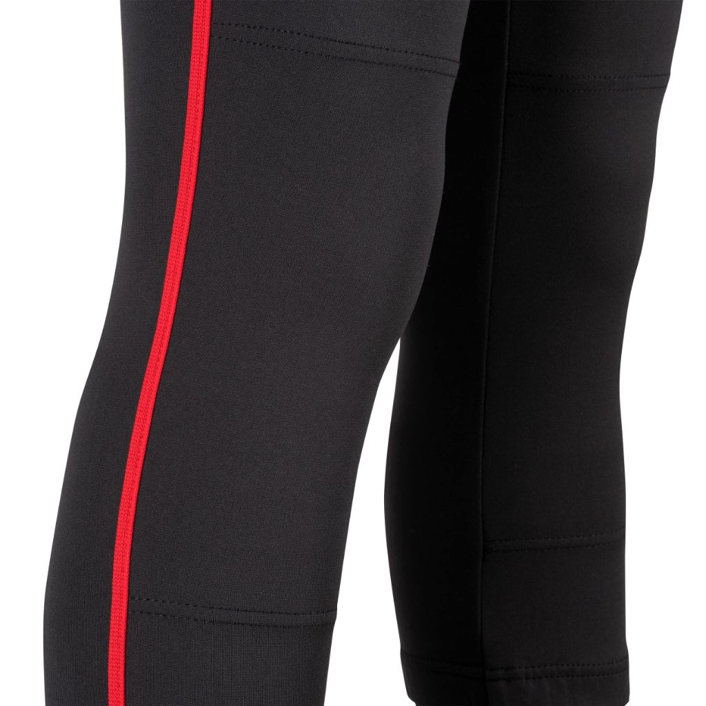 Champro Girls' Standard Tournament Low-Rise Youth Softball Pants with Braid, Black, Scarlet Pipe, Small