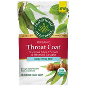 Traditional Medicinals Throat Coat Lozenges - Eucalyptus Mint, 16ct