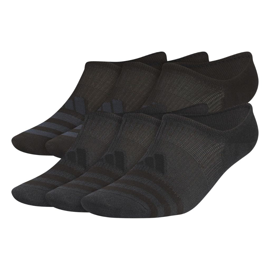 Adidas Men's Superlite Super No Show Invisible Socks (6 Pairs) Lightweight & Breathable