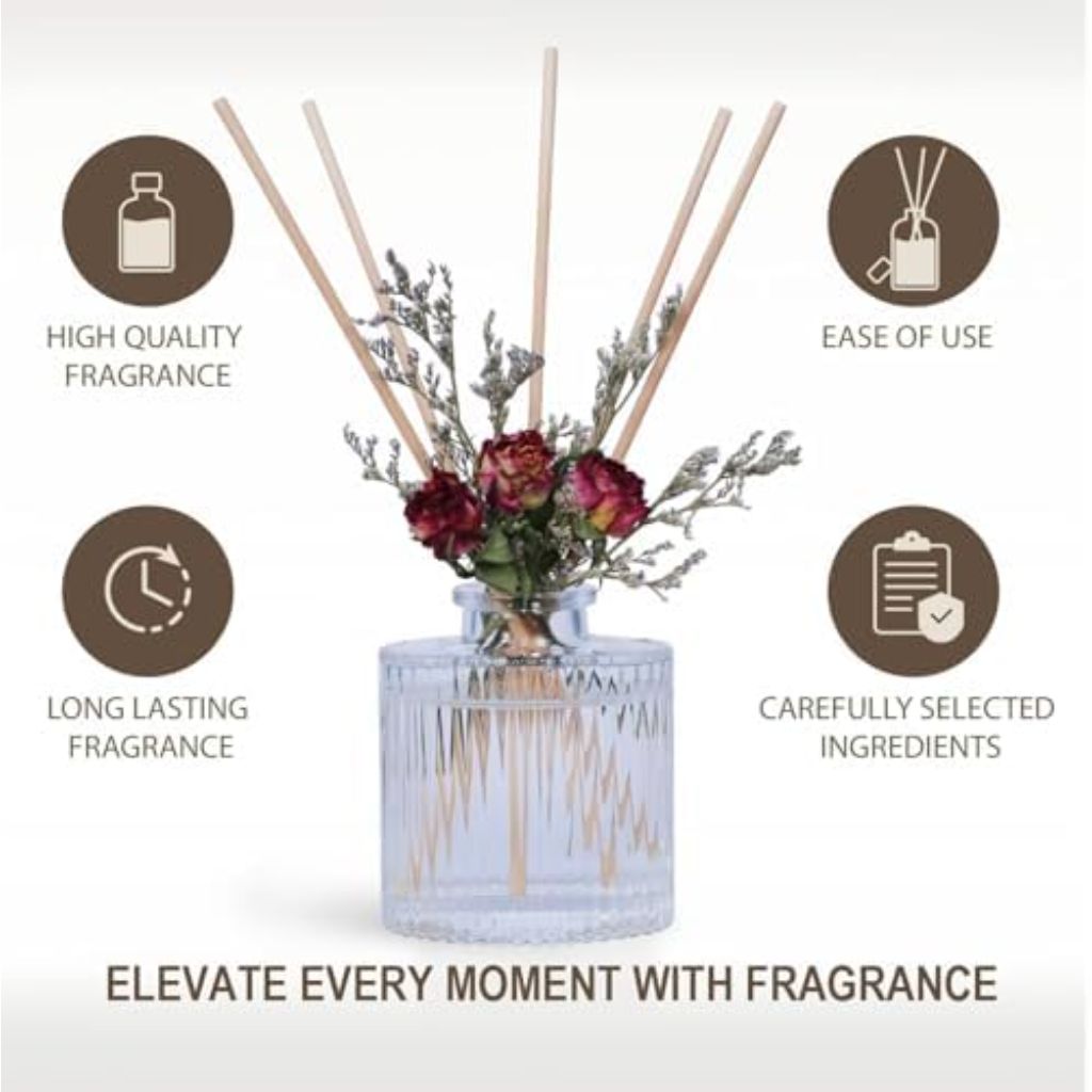 UCC Pure Orange Premium Scented Diffuser with Flower Sticks Fragrance, 3.38oz