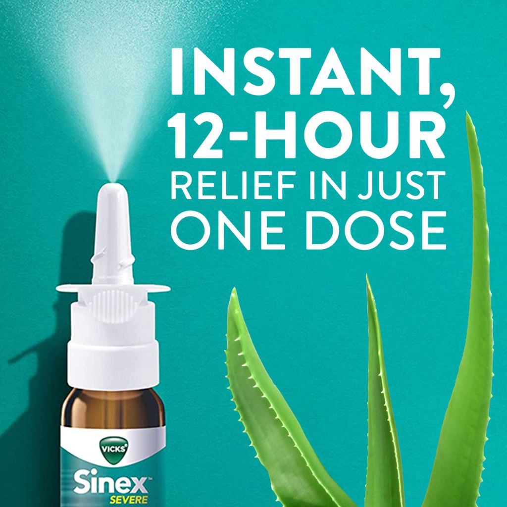 Vicks Sinex Severe Nasal Spray with Moisturizing Ultra Fine Mist - 265 Sprays