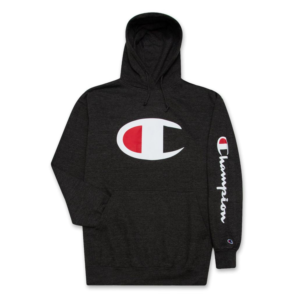 Champion Hoodie Men Big and Tall Hoodies for Men Pullover Sweatshirt Charcoal/Heather XLT
