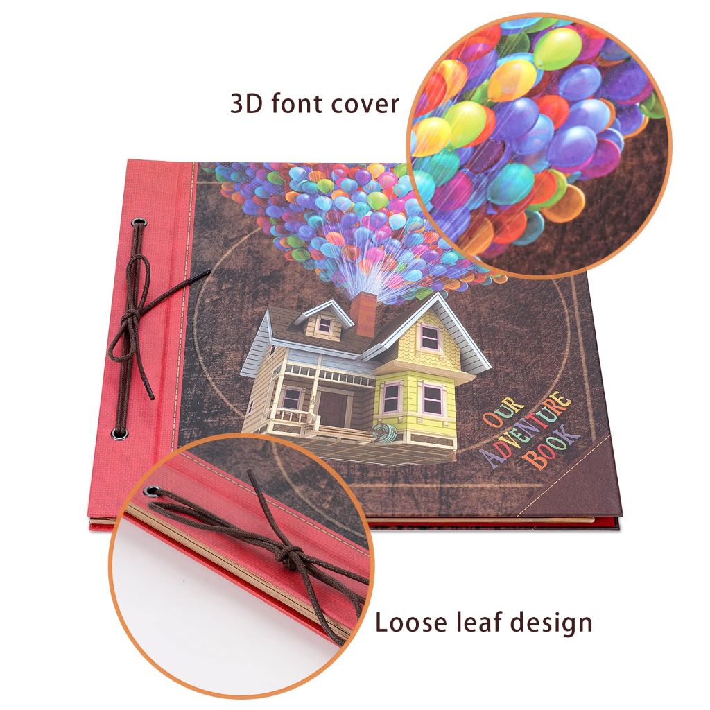 JIMBON Big Adventure Book 12x12 Inch Scrapbook Photo Album - 60 Pages