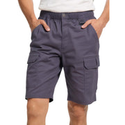 WORK IDEA Men's Cargo Shorts Cotton Drawstring Stretch Short Relaxed Fit, Grey, M