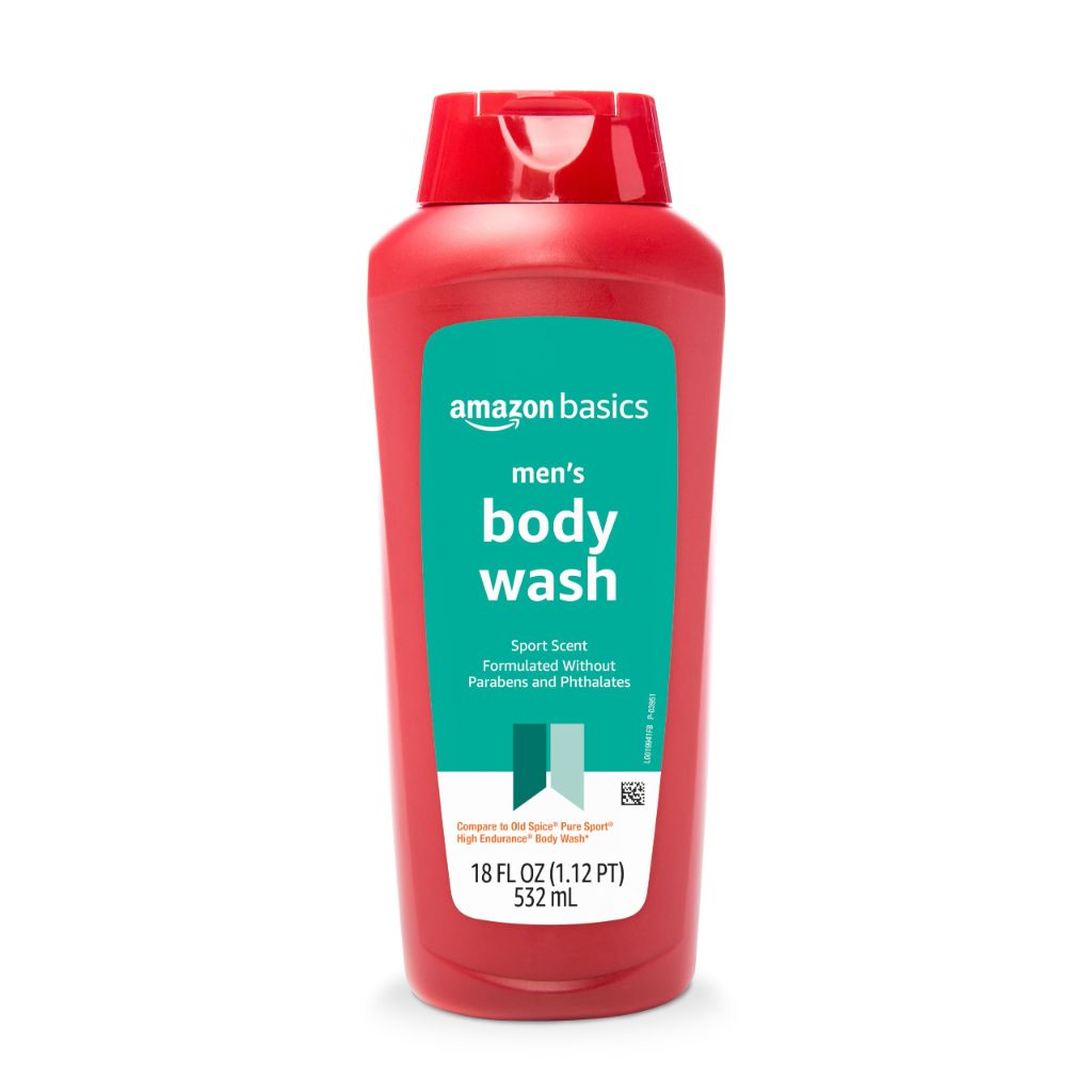 Amazon Basics Men's Body Wash, Sport Scent, Paraben and Phthalate Free, Refreshing Shower Gel, 18 Fluid Ounce