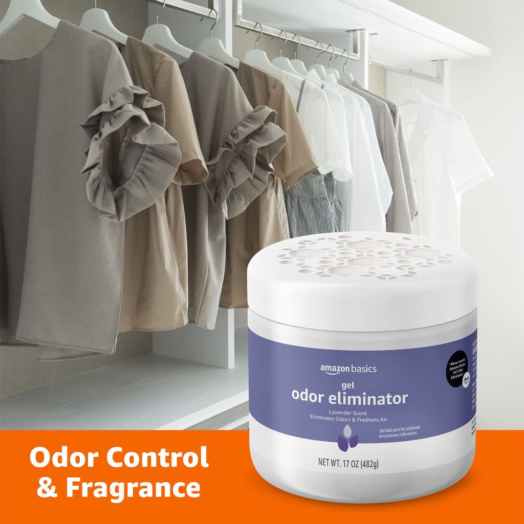 Amazon Basics Gel Odor Eliminator - Lavender Scent, 17 Oz