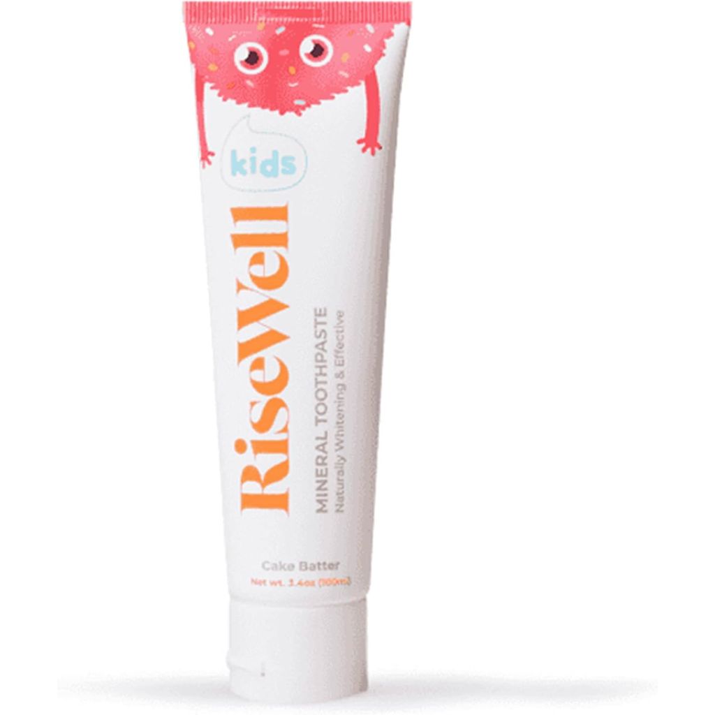 RiseWell Mineral Toothpaste for Kids - Hydroxyapatite Toothpaste with Xylitol for Teeth Protection - Cake Batter Flavor, 3.4 Oz