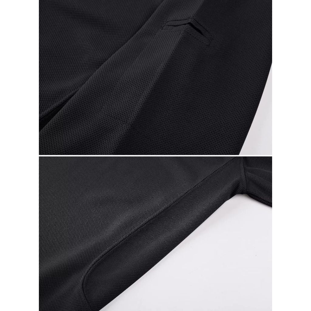 MAGCOMSEN Black Polo Shirts for Men, L