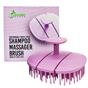 BAMBOEARTH Scalp Scrub Massager Shampoo Brush (Purple, Large)