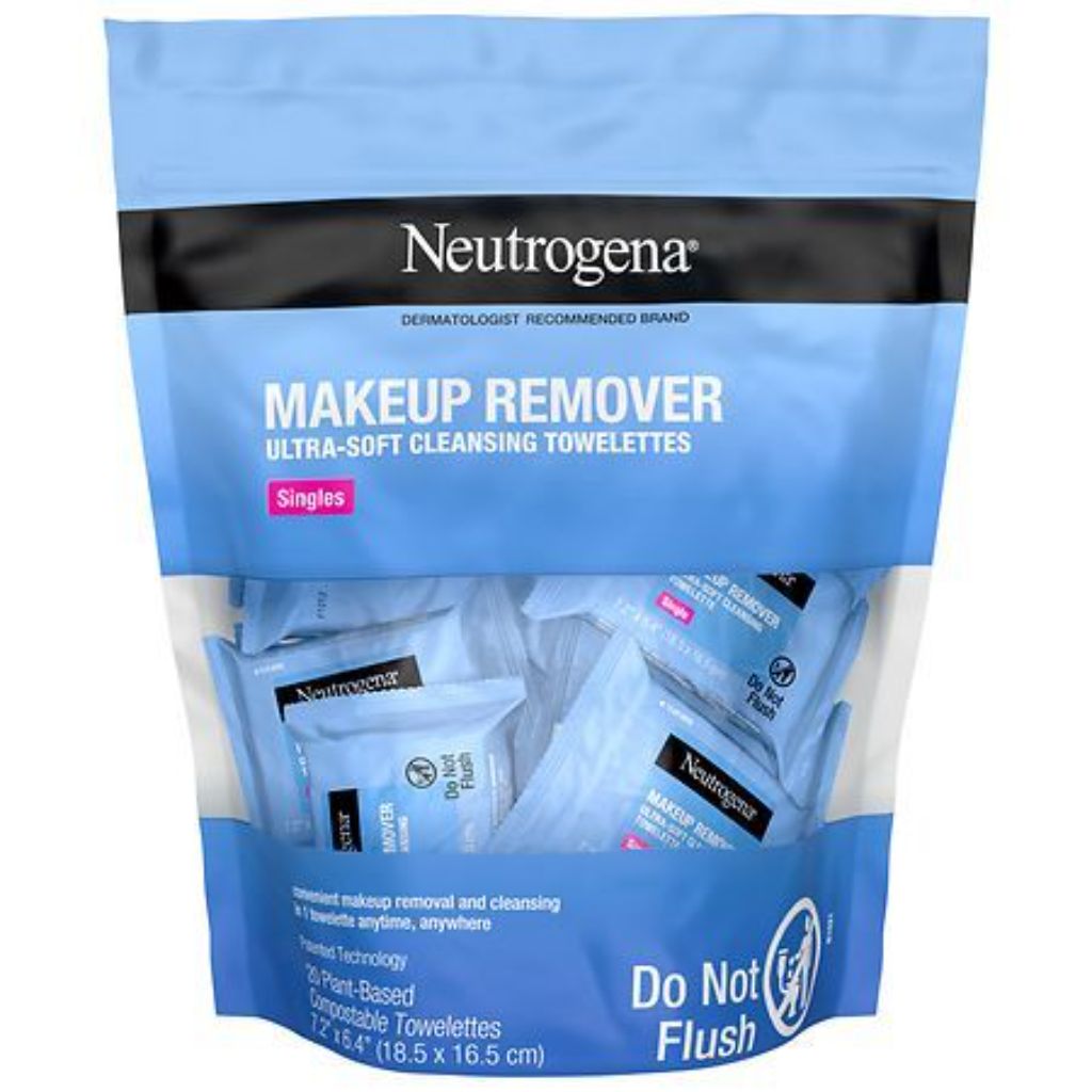 Neutrogena Cleansing Makeup Remover Wipes, Singles - 20ct