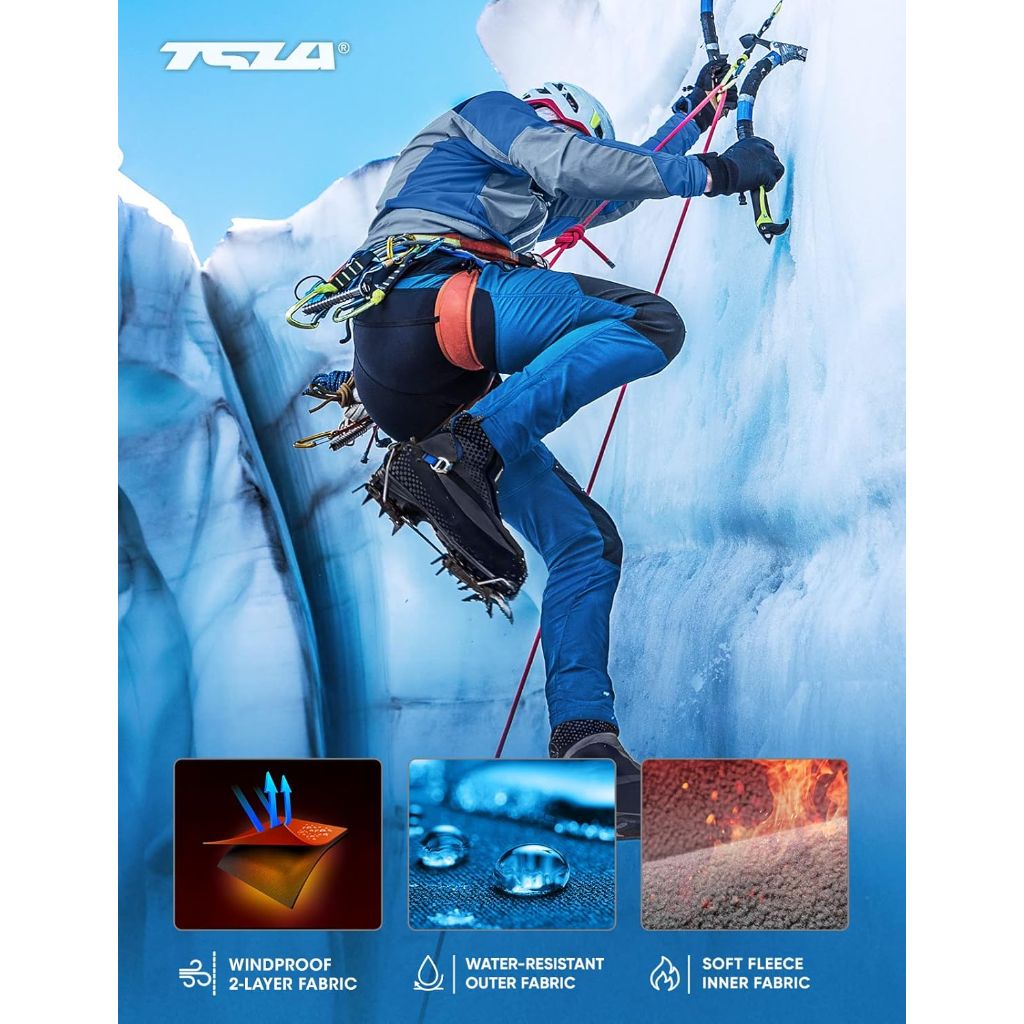 SZ 38W/34L, TSLA Men's Snow Ski Snowboard Waterproof Softshell Cargo Pants | Blue