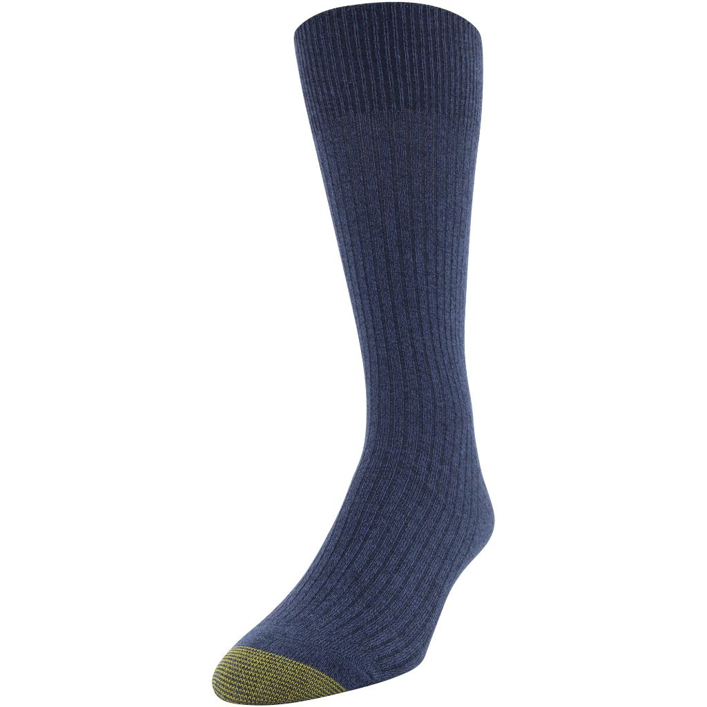 GOLDTOE Men's Stanton Crew Socks, Multipairs, Chambray/Denim/Midnight (12-Pairs), Large