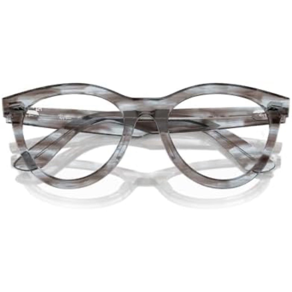 Ray-Ban Rx2241vf Wayfarer Way Low Bridge Fit Round Prescription Eyewear Frames - Striped Transparent Blue/Demo Lens