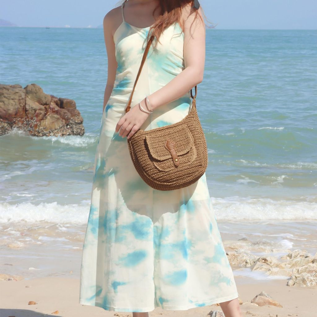 Oweisong Vacation Straw Crossbody Bags for Women