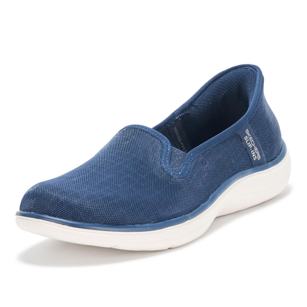 Skechers Women's On-The-Go Flex - Radiant Snake Print Skimmer Hands Free Slip-ins, Navy, 5.5