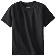 SZ M (10), Kanu Surf Boys' Short Sleeve UPF 50+ Rashguard Swim Shirt | Solid Black