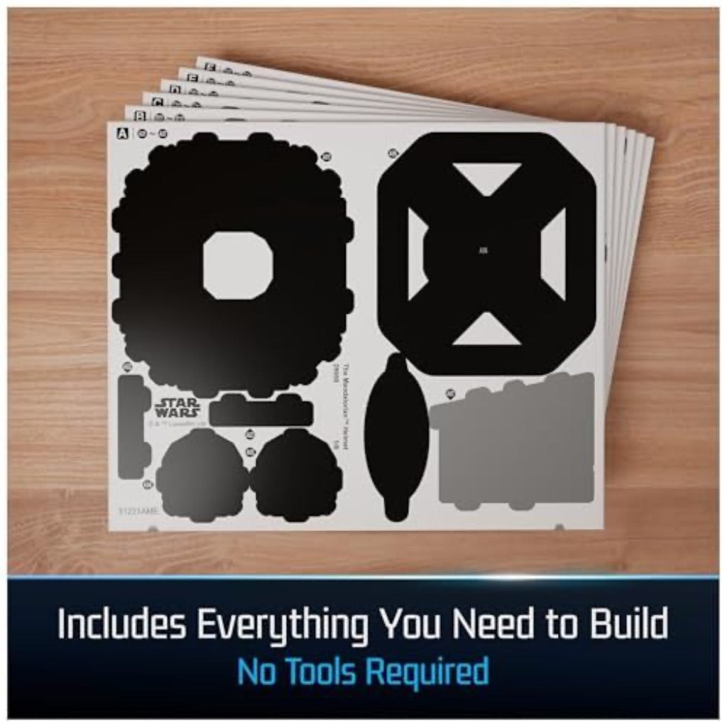 4D Build Star Wars Mandalorian Helmet Model Kit, 88 Pcs