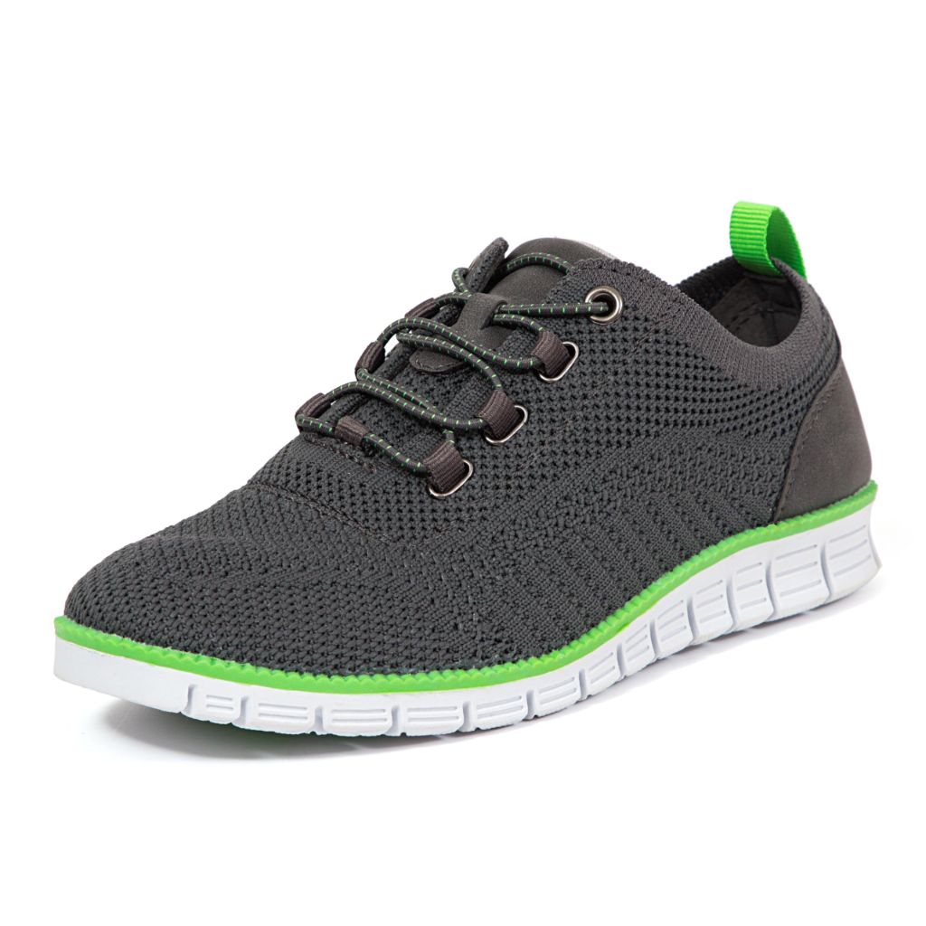 Deer Stags Kids' Status Jr Bungee Lace Dress Fashion Sneaker/Dark Grey/Neon Green / 1 Little Kid