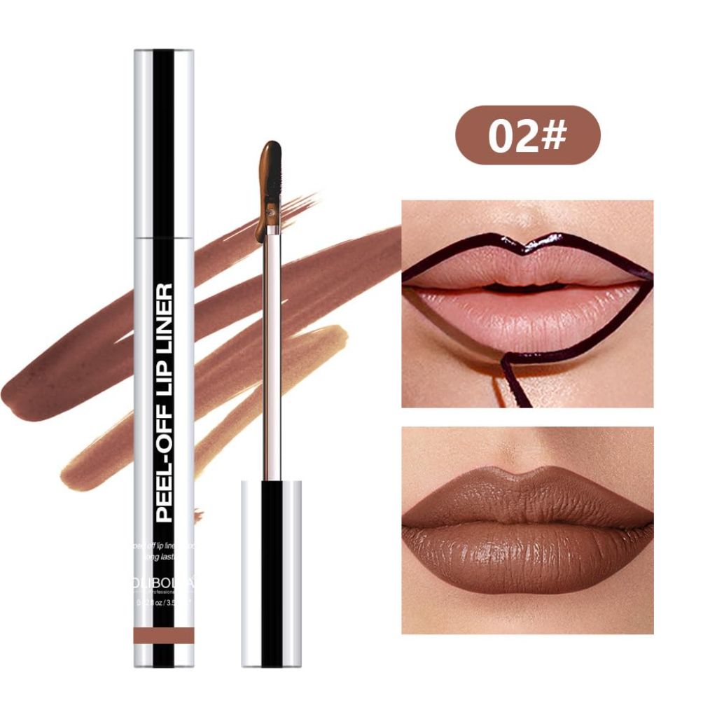 Olibolla Peel-Off Matte Lip Stain, Long-Lasting Lip Liner Tattoo, Brown and Brownish Red - 2 piece set