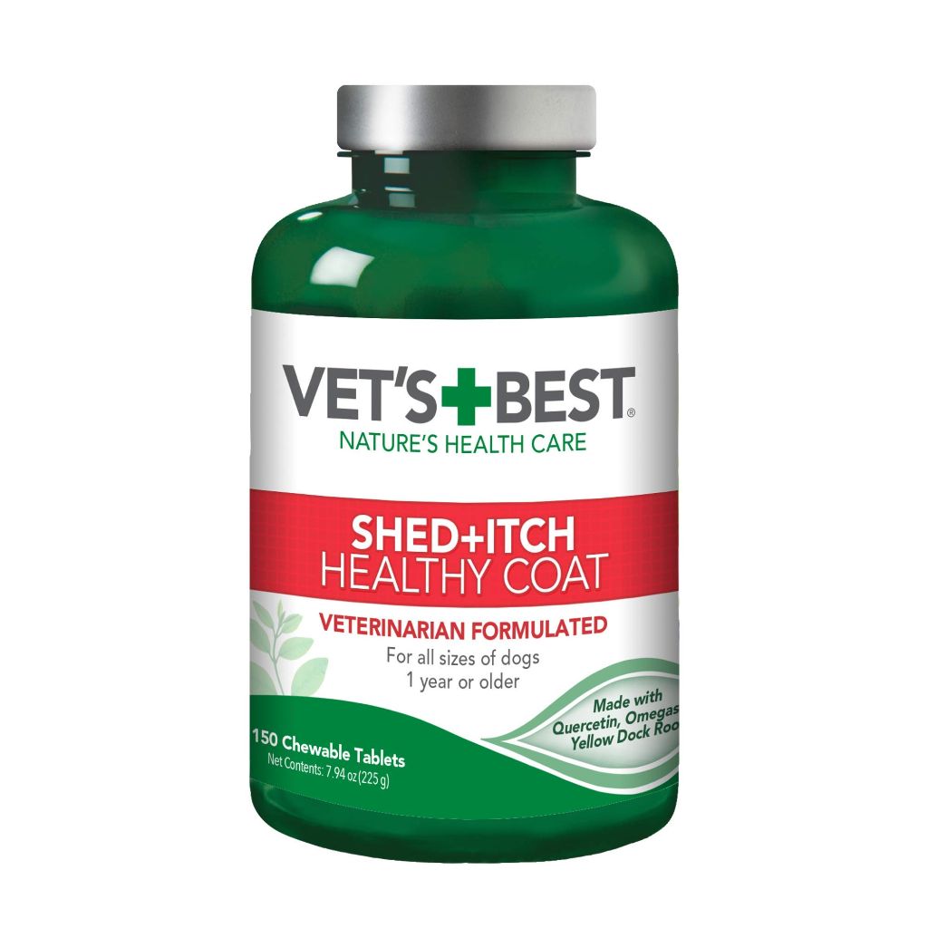 Vet's Best Healthy Coat Shed & Itch Relief for Dogs, 150 Chewable Tablets