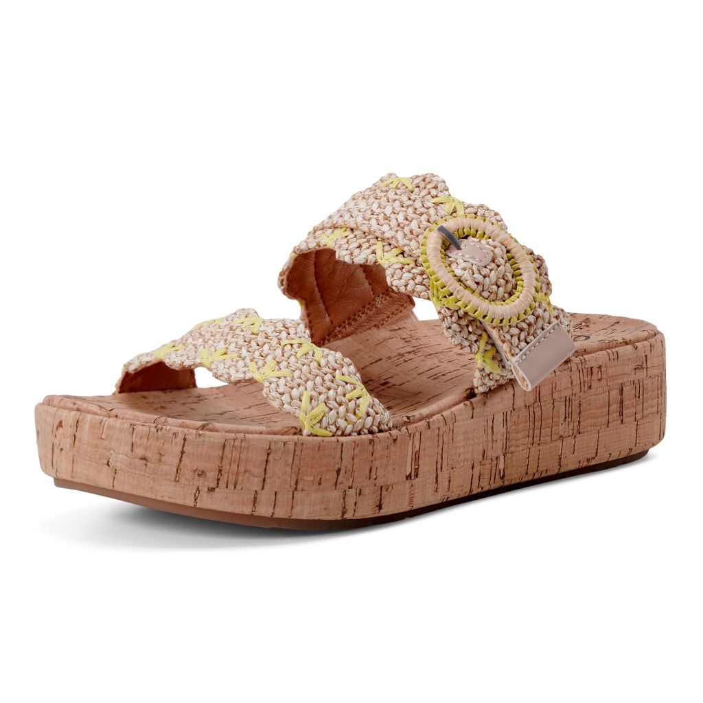 Earth Subtle Platform Wedge Sandals, Light Natural 110 - size 9M