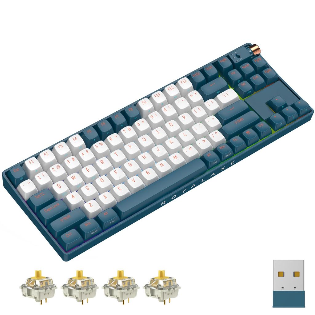 ROYALAXE R87 Wireless Mechanical Keyboard, Hot Swappable | Whale Blue