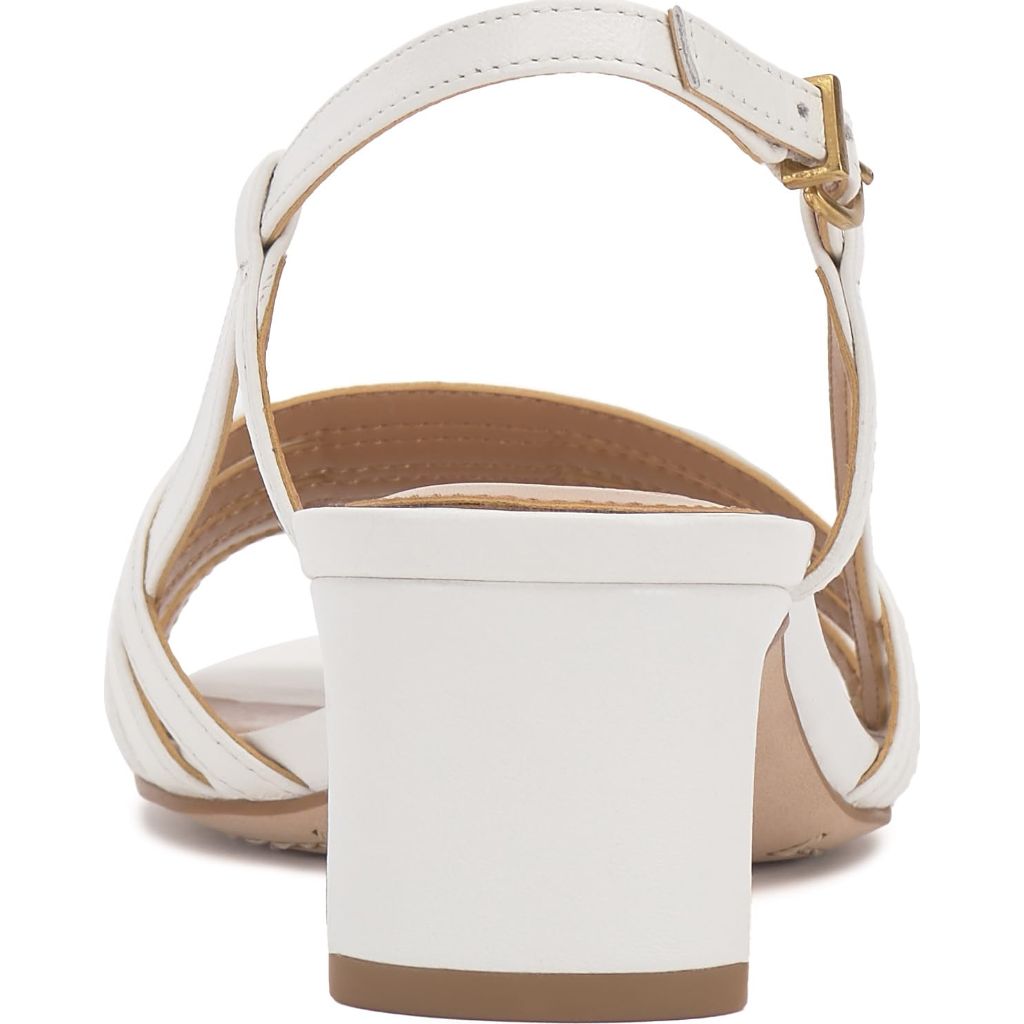 Vince Camuto Women's Layton Strappy Kitten Heel Sandal, Bianco - size 7.5