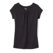 French Toast Toddler Girls Short Sleeve V-Neck Tee, Black, 3T