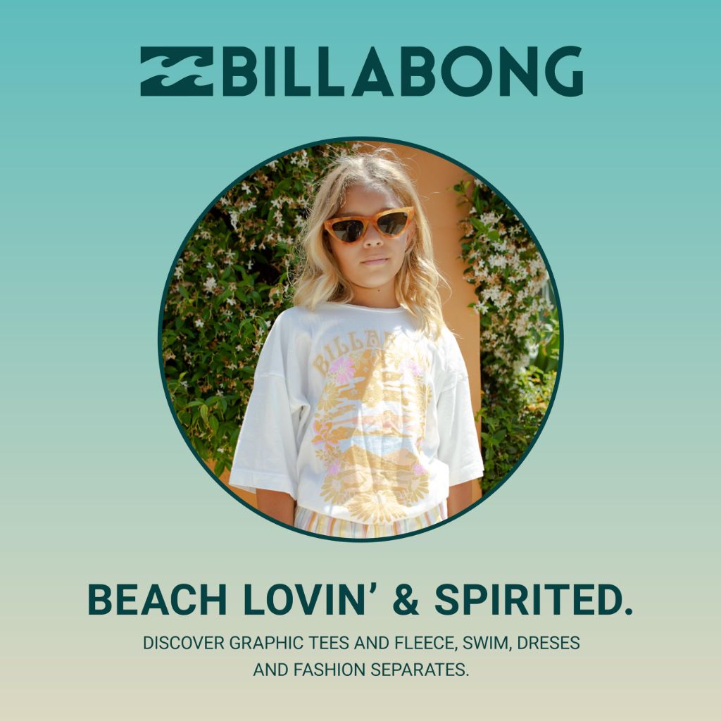 Billabong Girls' Long Sleeve Snug Fit Ribbed Top, Buttermilk, XS