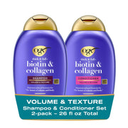 OGX Thick & Full + Biotin and Collagen for Hair Volume & Body, 13 fl oz, 2 Pack