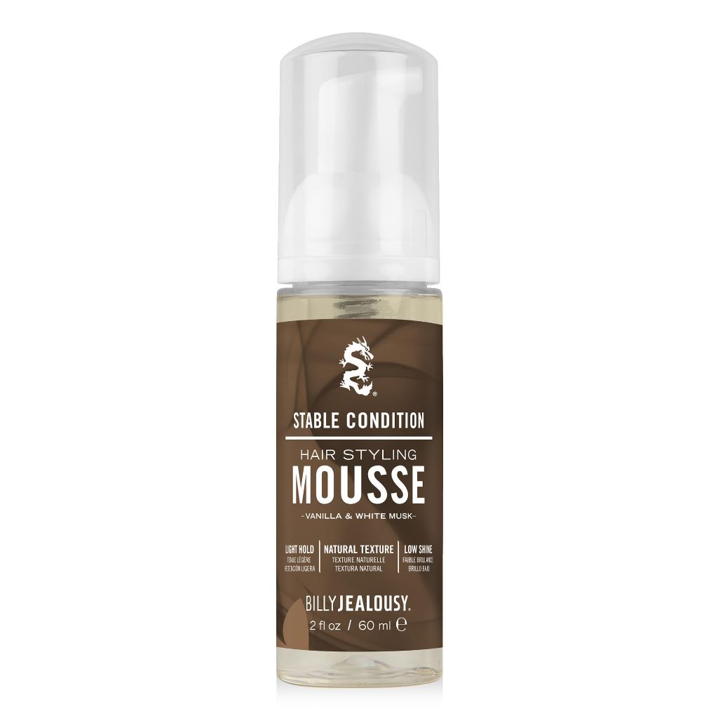 Billy Jealousy Stable Condition Light Hold Hair Styling Mousse – Vanilla White Musk (2 fl oz)