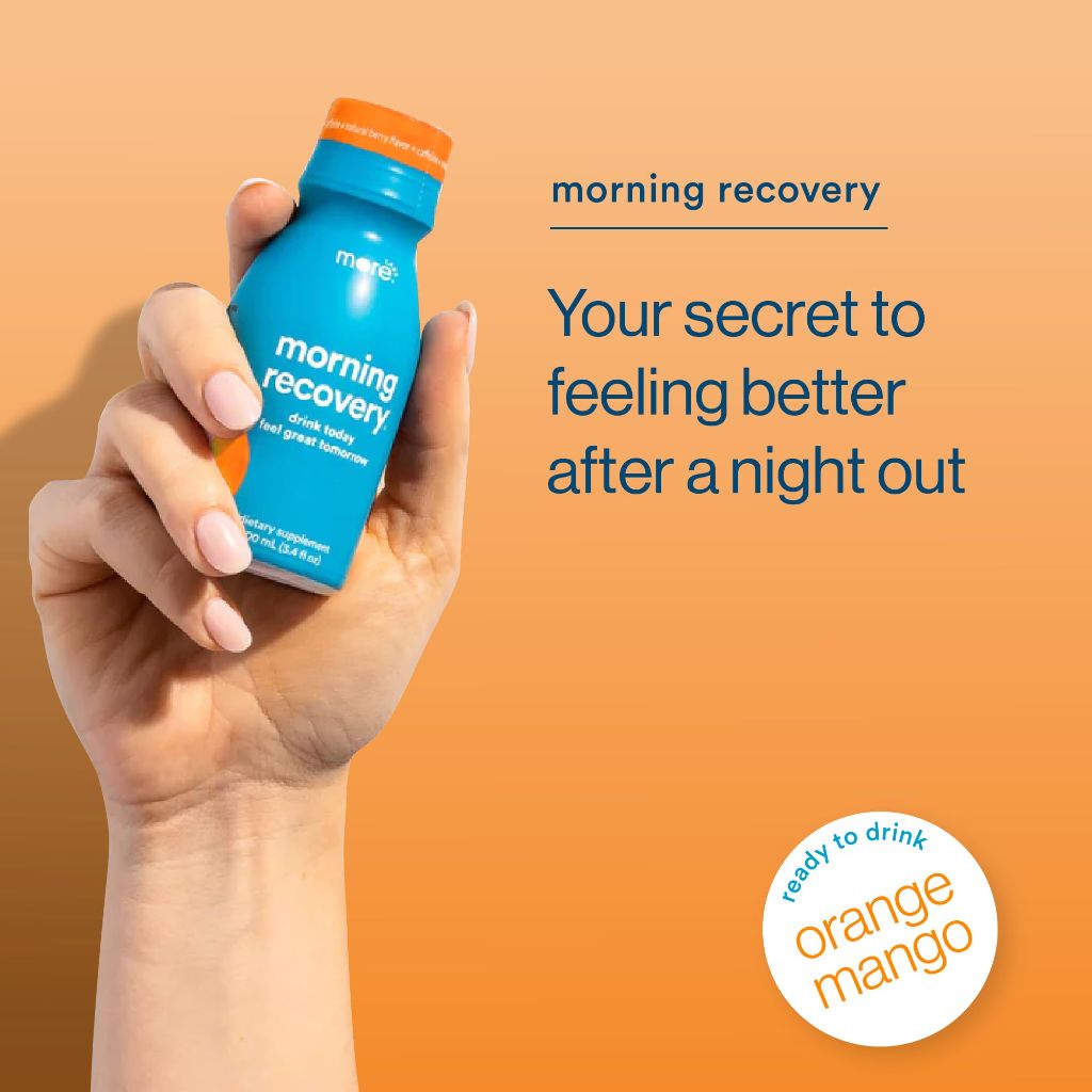 Morning Recovery DHM Electrolyte Liquid Recovery Shots - Orange Mango, 3.4 fl. oz. (6 Pack)